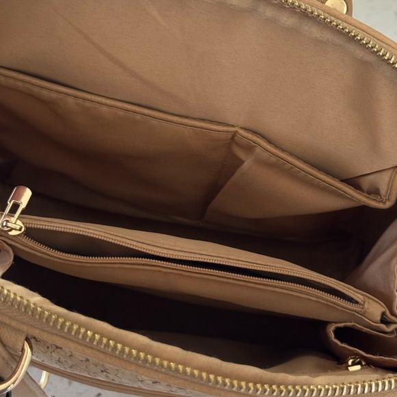 Miztique Daisy Cork Convertible Backpack Purse in a natural tan color - Picture 15 of 16